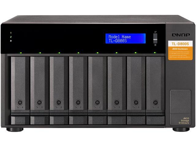 QNAP TL-D800S Drive Enclosure SATA/600 - Mini-SAS Host Interface Tower - 8 x HDD Supported - 8 x SSD Supported - 8 x Total Bay - 8 x 2.5"/3.5" Bay