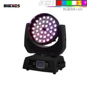 Quality Touch Screen 36x18W RGBWA UV 6in1 LED Zoom Moving Head Wash Light Projector Perfect For DJ Disco Party And Nightclub