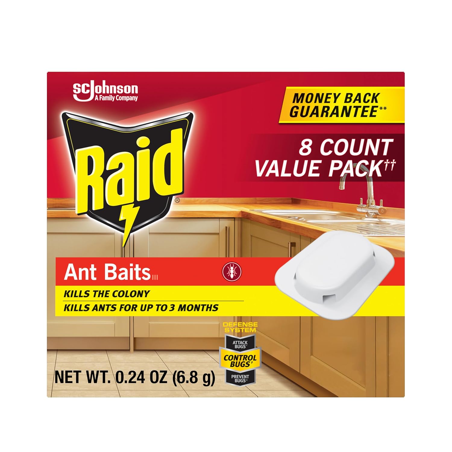 Raid Ant Killer Baits, Child Resistant Bug Killer for Indoor Home Use, 0.24 Oz, 8 Count