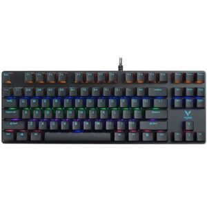 Rapoo V500 Pro Bluetooth/Wired USB/2.4G Mechanical Gaming Keyboard Red Switches, PBT Keycaps,Dust and Water Resistance Rainbow LED Gaming Keyboard