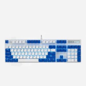 Rapoo V500 Pro Wired Mechanical Gaming Keyboard Blue Switches, Dust and Water Resistance Blue LED Gaming Keyboard for Windows PC Gamers (104Keys,