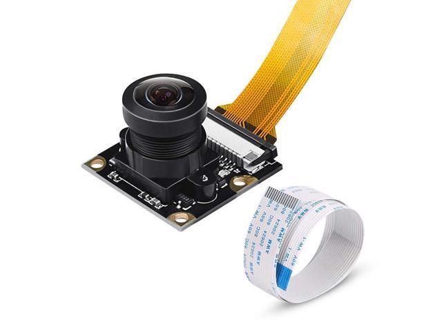 Raspberry Pi Zero W Camera Module 5MP Wide Angle 160 Degree Fisheye Lens Camera OV5647 1080P Sensor HD Webcam Video with Zero Cable for Raspberry Pi