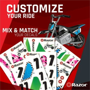 Razor Dirt Rocket MX350 - Black with Decals, up to 14 mph, 24V Electric Dirt Bike for Child 8+