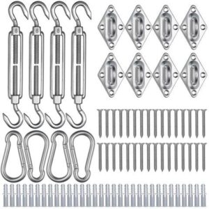 Rectangle Sun Shade Sail Hardware Kit 304 Stainless Steel Outdoor Yard 2 Pack
