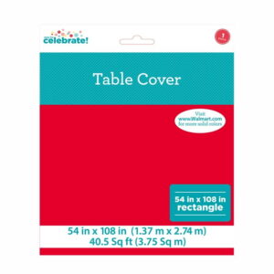 Rectangular 54" x 108" Red Plastic Table Cover, by Way To Celebrate