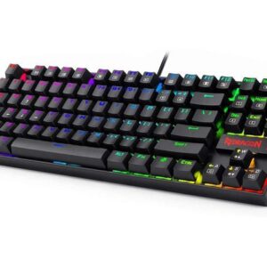 Redragon K552 Mechanical Gaming Keyboard 60% Compact 87 Key Kumara Wired Cherry MX Blue Switches Equivalent for Windows PC Gamers (RGB Backlit Black)