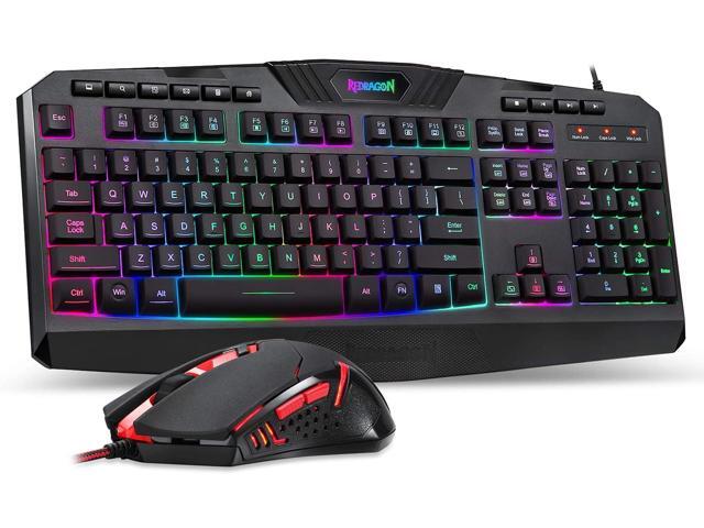 Redragon S101 Wired Gaming Keyboard and Mouse Combo, RGB Backlit Gaming Keyboard with Multimedia Keys, Wrist Rest, PLUS RED LED Gaming Mouse with 3200