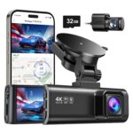 REDTIGER Dash Cam Front Rear, 4K/2.5K Full HD Dash Camera for Cars, 32GB Card Included, Built-in Wi-Fi GPS, 3.18” IPS Screen, Night Vision, 170°Wide Angle, WDR, 24H Parking...