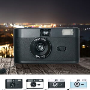 Reduced Price, Half Frame Film Camera 35MM Retro Film Camera Reusable HD Gift Camera Focus- Built-in Flash Easy To Use. Film AAA Battery Are Not Included | Abs, Black, MIANHT