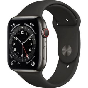 Restored Apple Watch Series 6 (GPS, 44mm) - Graphite Stainless Steel Case - Sport Band (Refurbished)