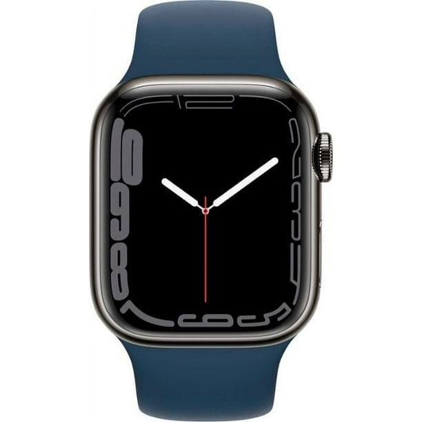 Restored Apple Watch Series 7 (GPS+Cellular, 41mm) - Stainless Steel Case - Graphite Sport Band (Refurbished)