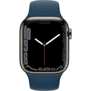 Restored Apple Watch Series 7 (GPS+Cellular, 41mm) - Stainless Steel Case - Graphite Sport Band (Refurbished)
