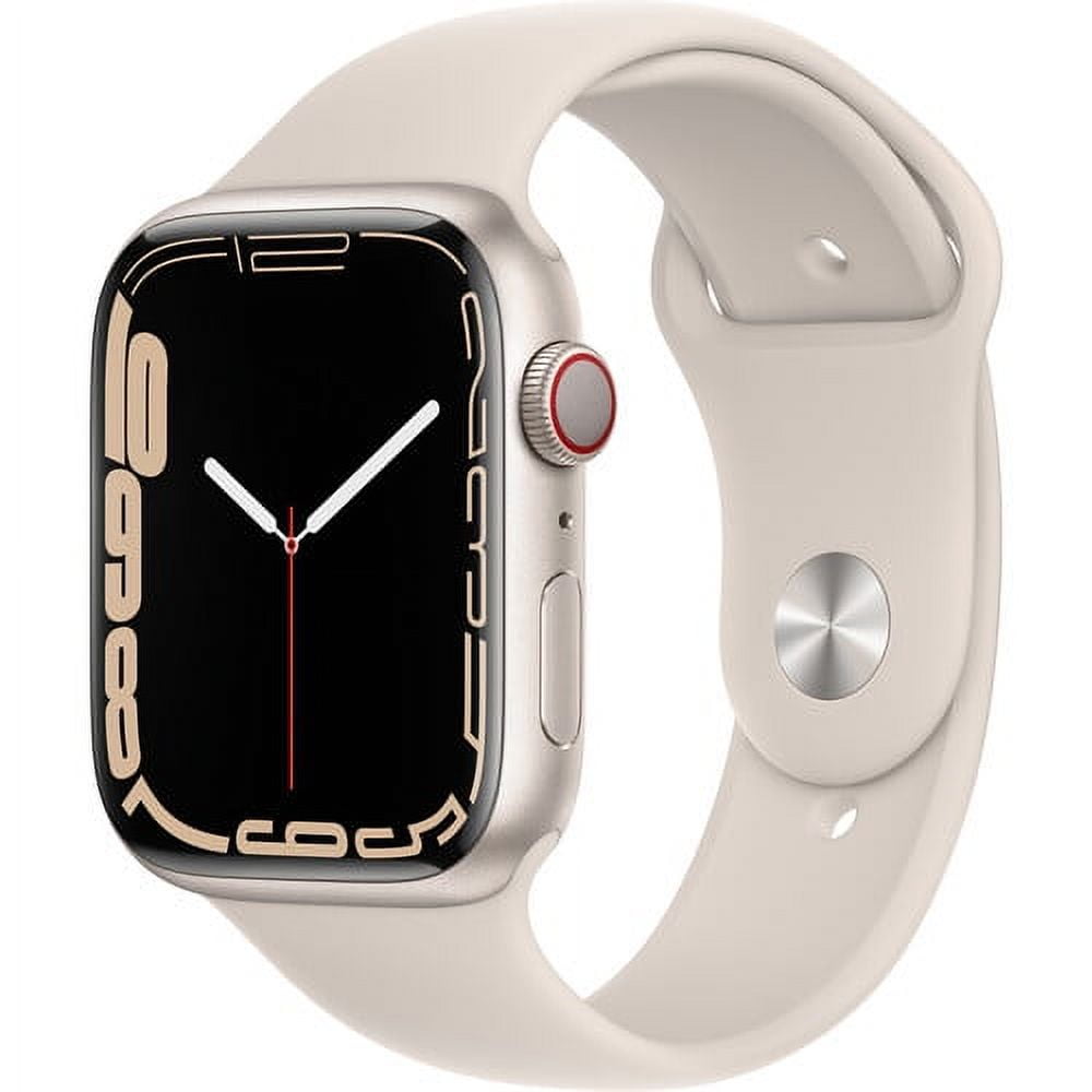 Restored Apple Watch Series 7 (GPS+Cellular, 45mm) - Aluminum Case - Starlight Sport Band (Refurbished)