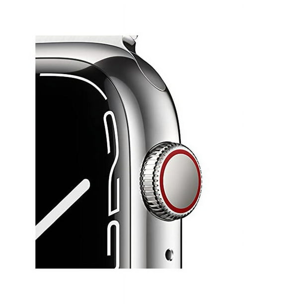 Restored Apple Watch Series 7 (GPS+Cellular, 45mm) - Stainless Steel Case - Silver Sport Band (Refurbished)