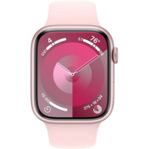 Restored Apple Watch Series 9 (GPS + Cellular, 45mm) - Pink Aluminum Case - Light Pink Sport Band (Refurbished)