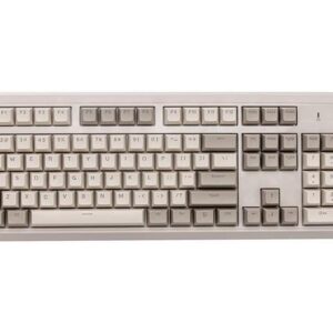 Retro Mechanical Gaming Keyboard - PBT SP Spherical Keycaps - Classic Grey-White Matching - RGB Backlight - Black Switches
