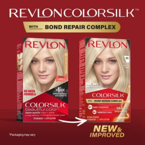 Revlon ColorSilk Permanent Hair Color, Bond Repair Complex, 05 Ultra Light Ash Blonde, 1 pack