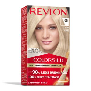 Revlon ColorSilk Permanent Hair Color, Bond Repair Complex, 05 Ultra Light Ash Blonde, 1 pack