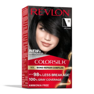 Revlon ColorSilk Permanent Hair Color, Bond Repair Complex, 11 Soft Black, 1 pack