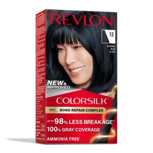 Revlon ColorSilk Permanent Hair Color, Bond Repair Complex, 12 Natural Blue Black, 1 pack