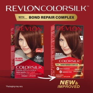 Revlon ColorSilk Permanent Hair Color, Bond Repair Complex, 31 Dark Auburn, 1 pack