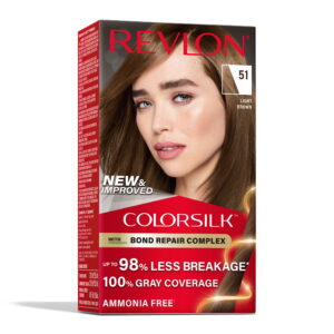 Revlon ColorSilk Permanent Hair Color, Bond Repair Complex, 51 Light Brown, 1 pack