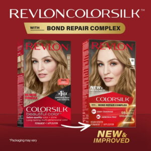 Revlon ColorSilk Permanent Hair Color, Bond Repair Complex, 61 Dark Blonde, 1 pack