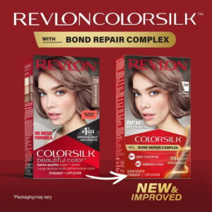 Revlon ColorSilk Permanent Hair Color, Bond Repair Complex, 72B Mushroom Blonde, 1 pack