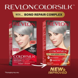 Revlon ColorSilk Permanent Hair Color, Bond Repair Complex, 82B Silver Blonde, 1 pack