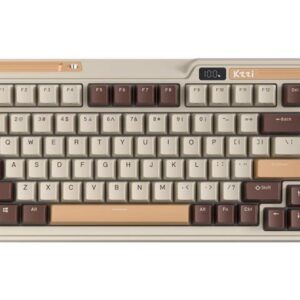 RGB 75% Wireless Gasket Mechanical Keyboard, Triple Mode Bluetooth5.0/2.4G/USB-C 82 Keys Hot Swappable Gaming Keyboard w/Knob & Power Display, Custom