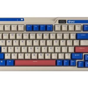 RGB 75% Wireless Gasket Mechanical Keyboard, Triple Mode Bluetooth 5.0/2.4G/USB-C 82 Keys Hot Swappable Gaming Keyboard w/Knob & Power Display, Custom