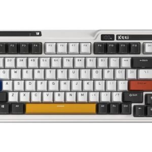 RGB 75% Wireless Gasket Mechanical Keyboard, Triple Mode Bluetooth 5.0/2.4G/USB-C 82 Keys Hot Swappable Gaming Keyboard w/Knob & Power Display, Custom