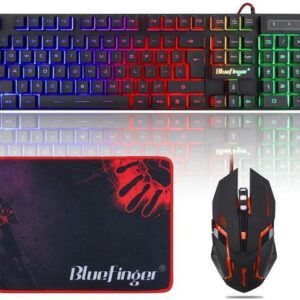 RGB Gaming Keyboard and Backlit Mouse Combo,BlueFinger USB Wired Backlit Keyboard,LED Gaming Keyboard Mouse Set for Laptop PC Computer Game and Work