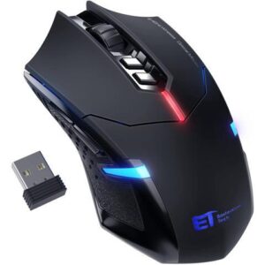 RGB Wireless Gaming Mouse- USB Cordless PC Computer Mice with RGB Backlit, Ergonomic Silent Gamer Laptop Mouse with 7 Silent Click Buttons, 5