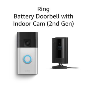 Ring Battery Doorbell with Ring Indoor Cam 2nd Gen (Black)