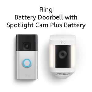 Ring Battery Doorbell with Ring Spotlight Cam Plus Battery (White)