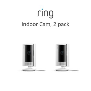 Ring Indoor Cam (2nd Gen) | latest generation, 2023 release | 1080p HD Video & Color Night Vision, Two-Way Talk, and Manual Audio & Video Privacy Cover | 2-pack, White