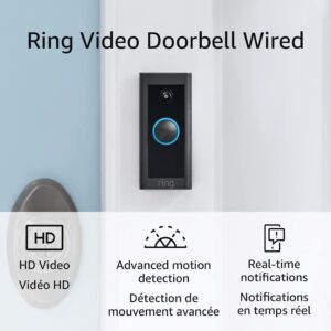 Ring Video Doorbell Wired (newest model), Use Two-Way Talk, advanced motion detection, HD camera and real-time alerts to monitor your front door (wiring required)