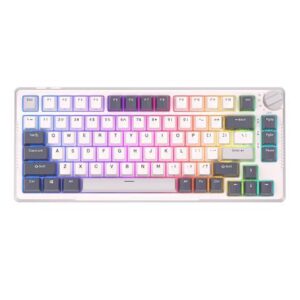 RK ROYAL KLUDGE H81 Hot Swappable Mechanical Keyboard, Triple Mode 2.4Ghz/BT5.1/USB-C Knob Control Wireless Gaming Keyboard Gasket Mounted with RGB