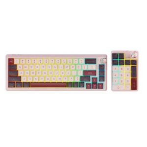 RK ROYAL KLUDGE K68 Pro Gaming Keyboard, Layout Compact Wireless Mechanical Keyboard, Gasket Hot Swappable Custom BT 5.0/2.4G/USB-C Office Keyboard