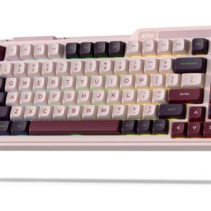 RK ROYAL KLUDGE K75 Lite Wireless Mechanical Keyboard, 75% Gasket Mount RGB Gaming Keyboard w/ 3-Mode Knob BT 5.0/2.4G/USB-C Wired, Hot Swappable,