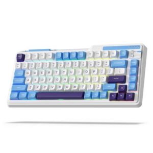 RK ROYAL KLUDGE K75 Lite Wireless Mechanical Keyboard, 75% Gasket Mount RGB Gaming Keyboard w/ 3-Mode Knob BT 5.0/2.4G/USB-C Wired, Hot Swappable,