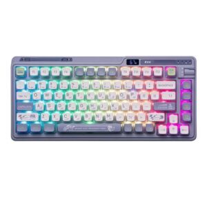RK ROYAL KLUDGE K75 PRO+ RGB 75% Wireless Gasket Mechanical Keyboard Triple Mode BT 5.0/2.4G/USB-C 82 Keys Hot Swappable Gaming Keyboard Knob Power