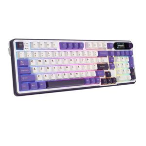 RK ROYAL KLUDGE Mechanical Keyboard Smart Display Knob Top Mount 96% Wireless Mechanical Keyboard BT/2.4G/USB-C Hot Swappable Software Support Creamy