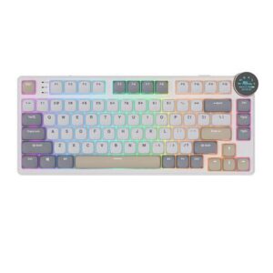RK ROYAL KLUDGE N80 Low Profile Mechanical Keyboard w/Smart Display Screen & Knob, 75% Top Mount 3-Modes Wireless Mechanical Keyboard, Software