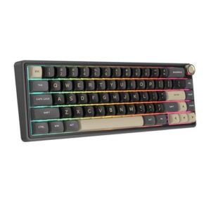 RK ROYAL KLUDGE R65 Wired Gaming Keyboard with Volume Knob and QMK & ViA RGB Backlit Mechanical Keyboard Gasket Mount with PBT Keycaps, MDA Profile,
