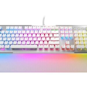 Roccat Vulcan II Max Full-size Wired Keyboard with Optical Titan Switch, RGB Lighting, Aluminum Top Plate and Palm Rest - White ROC-12-023