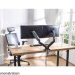 Rocelco MA2 Dual Monitor Arm with Motion Assist, USB & Multimedia Ports (BLACK)