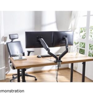 Rocelco MA2 Dual Monitor Arm with Motion Assist, USB & Multimedia Ports (BLACK)