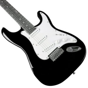 RockJam Black Electric Guitar with Guitar Bag